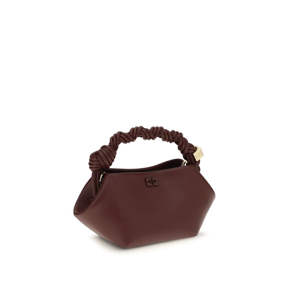 Ganni Schultertasche aus recyceltem Leder in Bordeaux