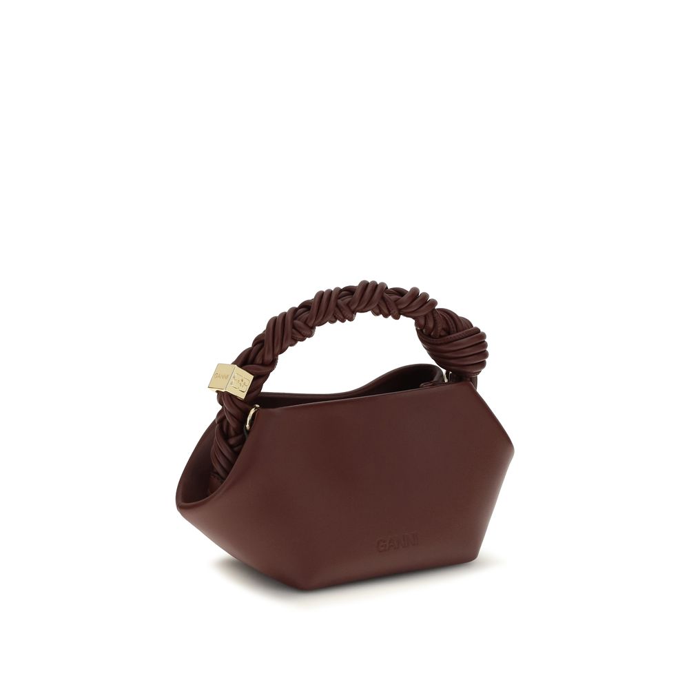 Ganni Schultertasche aus recyceltem Leder in Bordeaux