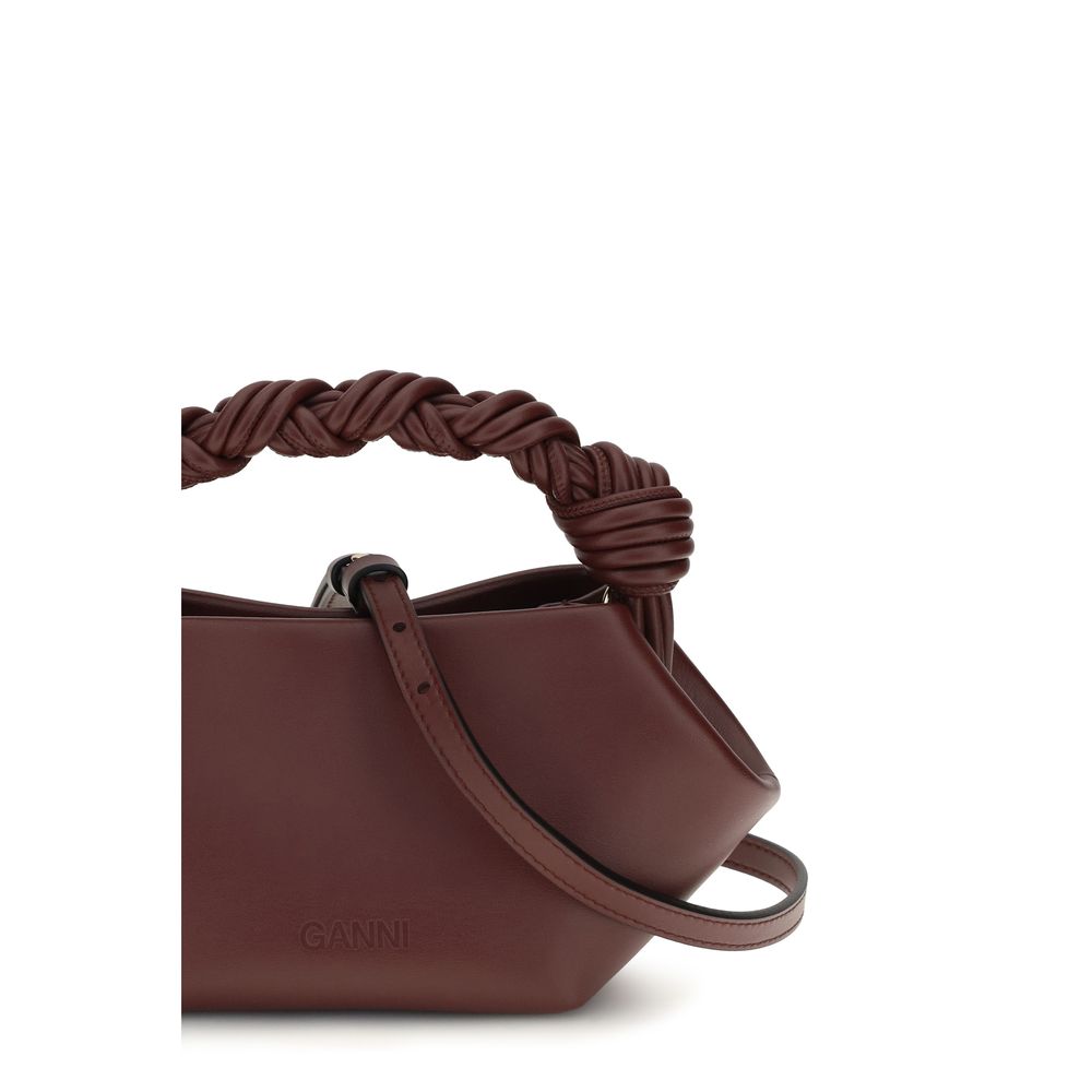 Ganni Schultertasche aus recyceltem Leder in Bordeaux