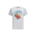 Ganni Weißes Baumwoll-T-Shirt