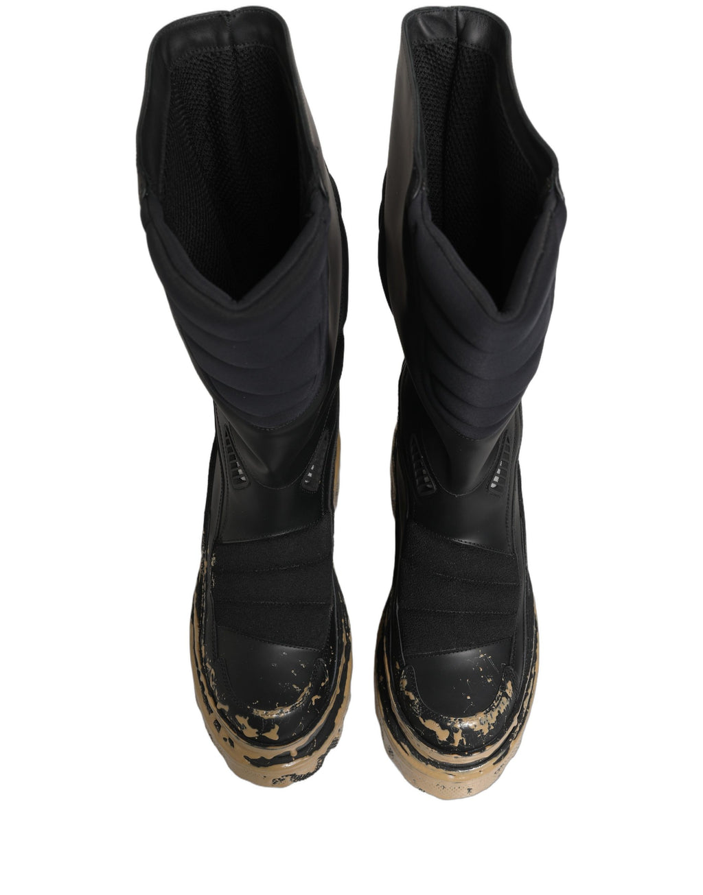 Dolce & Gabbana Schwarze Leder Biker Stiefel Knöchelhoch Herren Schuhe