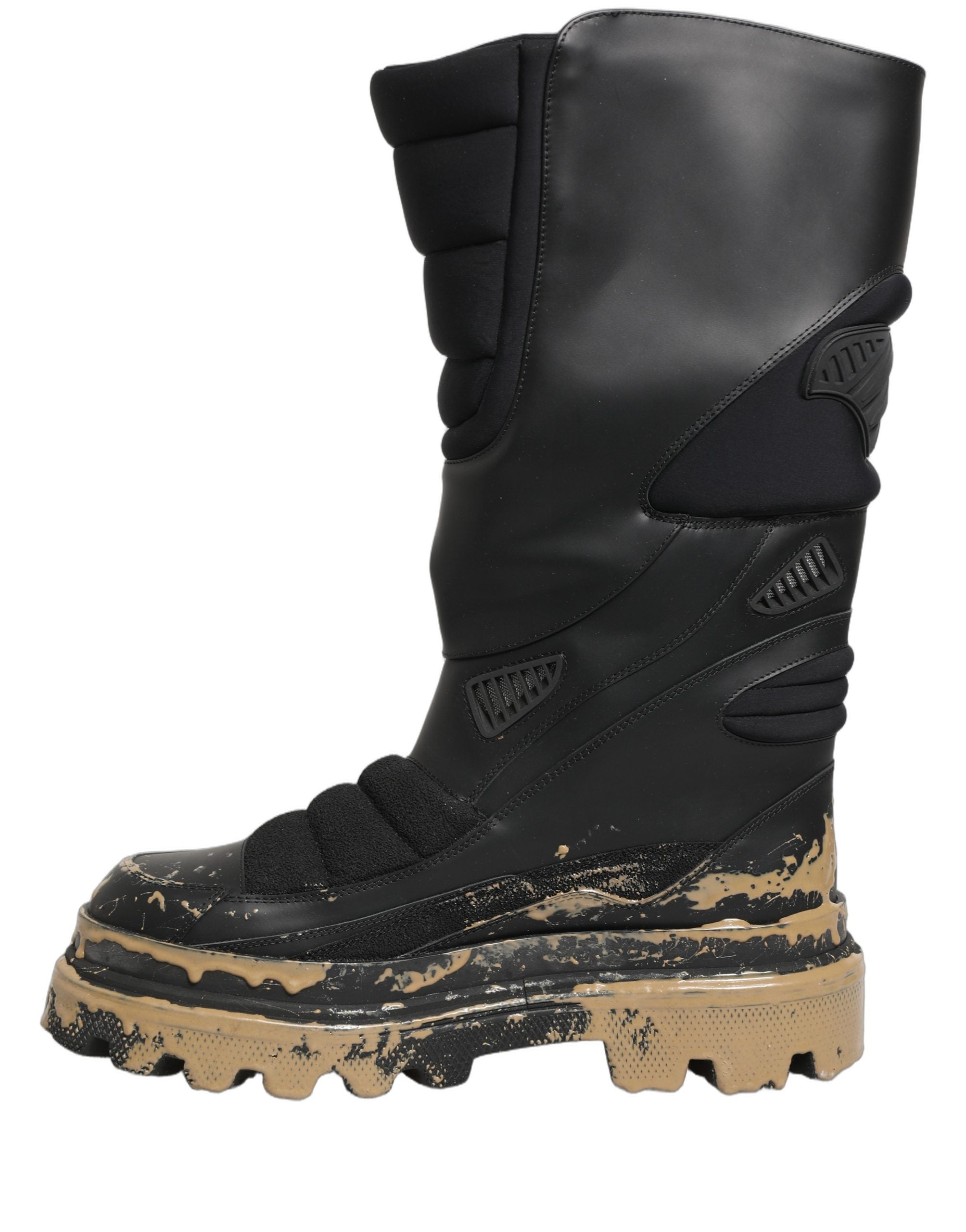 Dolce & Gabbana Schwarze Leder Biker Stiefel Knöchelhoch Herren Schuhe