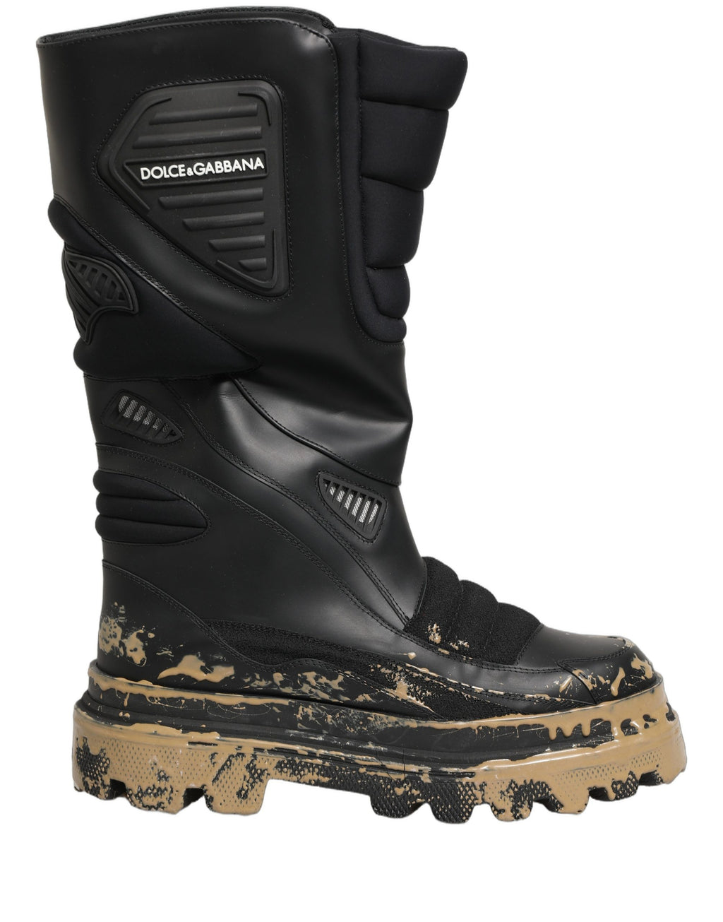 Dolce & Gabbana Schwarze Leder Biker Stiefel Knöchelhoch Herren Schuhe