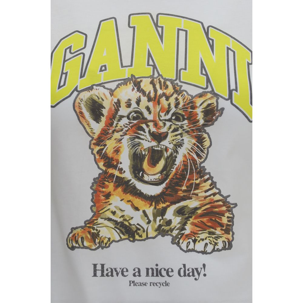 Ganni Weißes Baumwoll-Sweatshirt