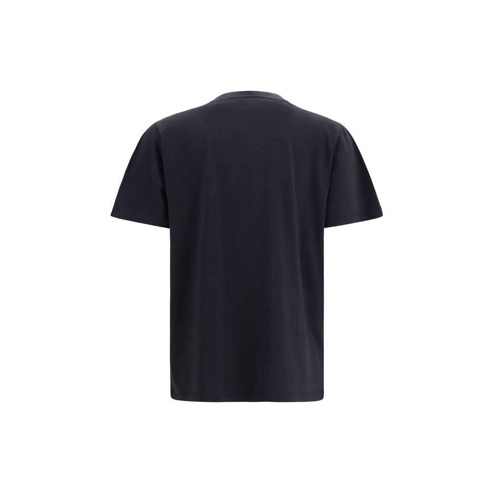 Ganni Schwarzes Baumwoll-T-Shirt