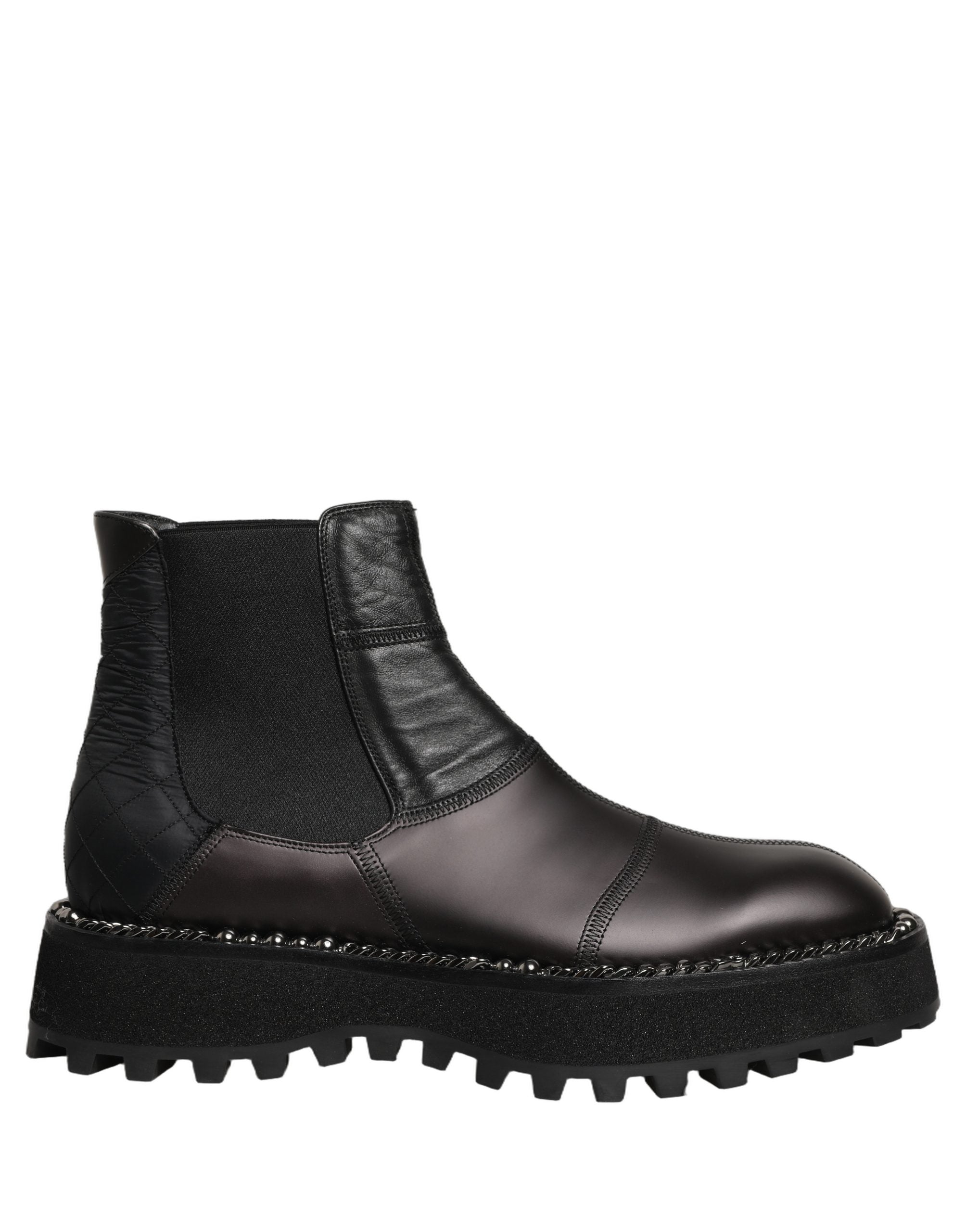 Dolce & Gabbana Schwarze Chelsea Boots aus Leder, Slip-On-Herrenschuhe