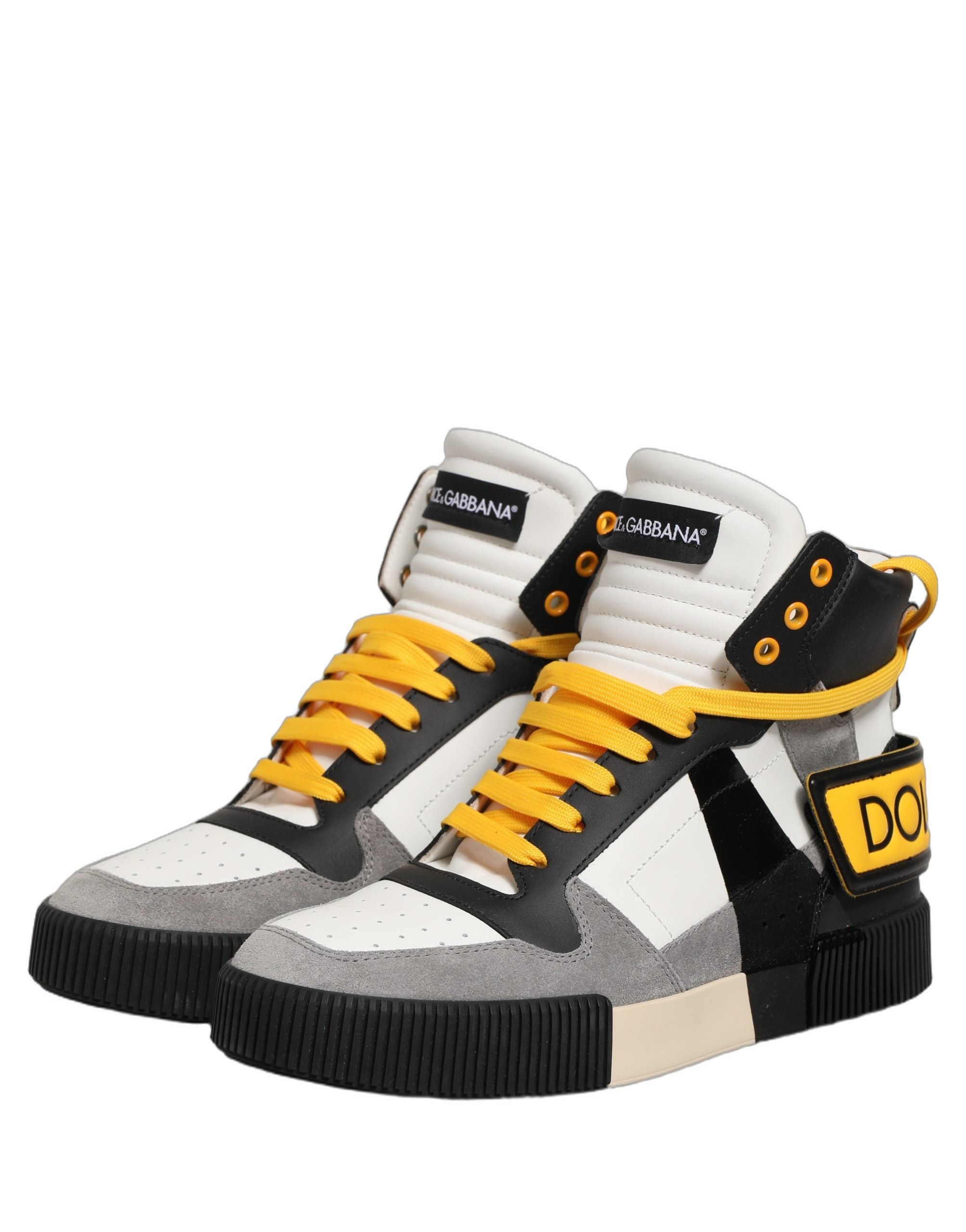 Dolce & Gabbana Multicolor Leder High Top Sneakers Schuhe