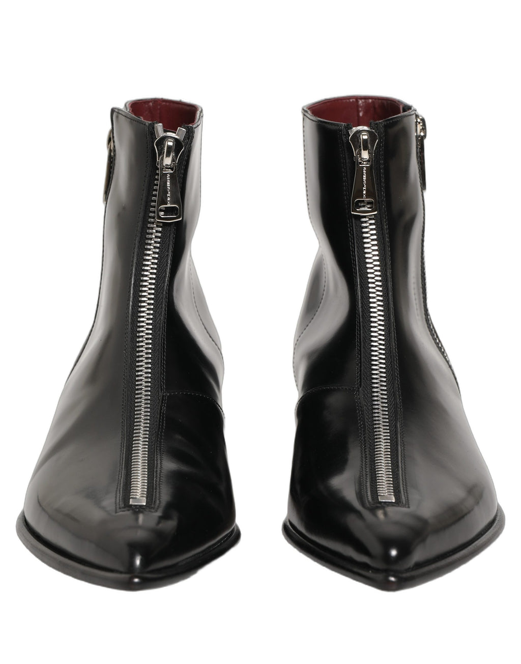 Dolce & Gabbana Schwarze Leder Reißverschluss Stiefel Mittelhoch Herren Schuhe