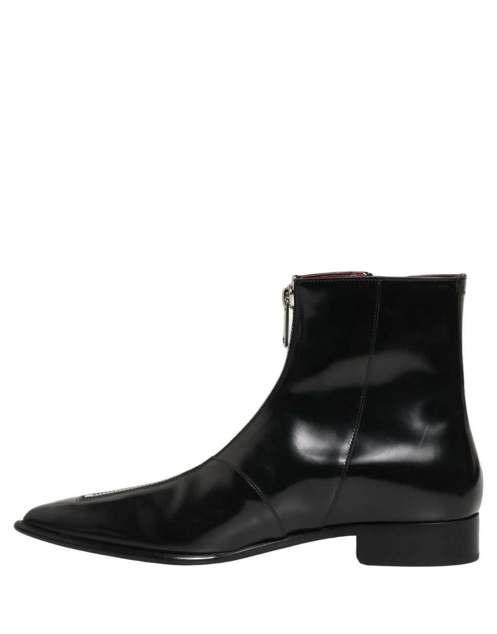 Dolce & Gabbana Schwarze Leder Reißverschluss Stiefel Mittelhoch Herren Schuhe