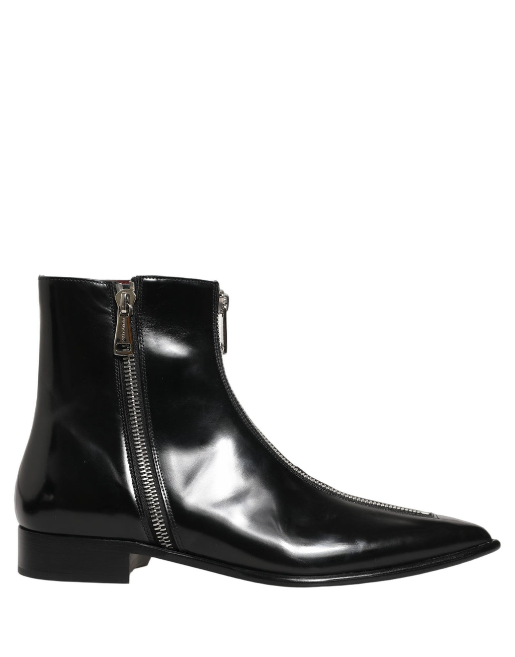 Dolce & Gabbana Schwarze Leder Reißverschluss Stiefel Mittelhoch Herren Schuhe