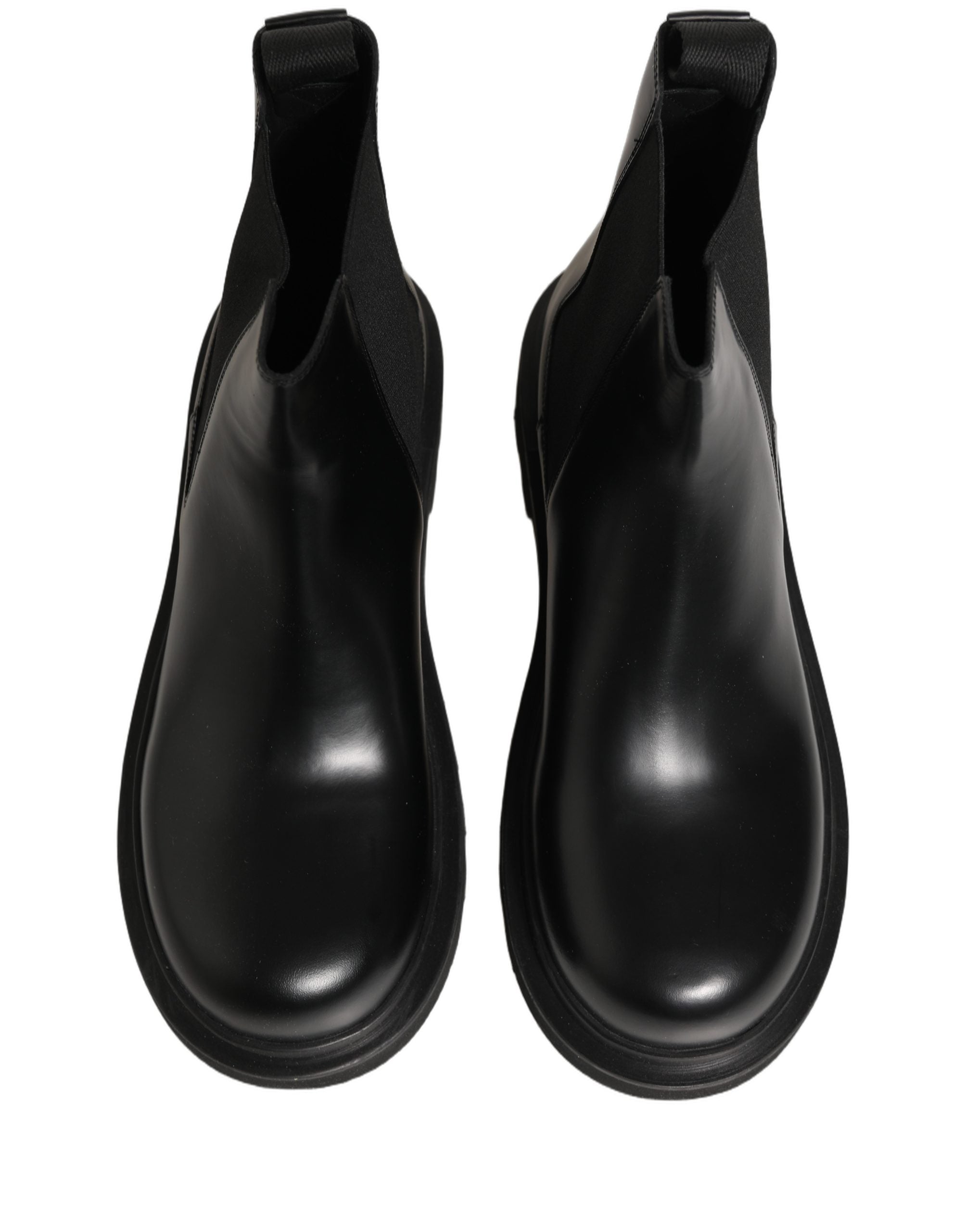 Dolce & Gabbana Schwarze Chelsea Boots aus Leder, Slip-On-Herrenschuhe
