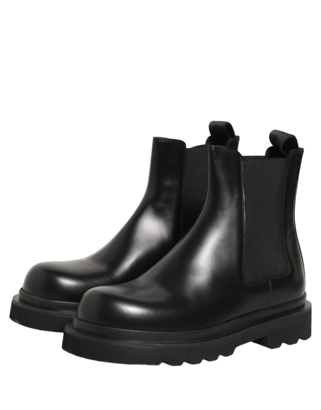 Dolce & Gabbana Schwarze Chelsea Boots aus Leder, Slip-On-Herrenschuhe