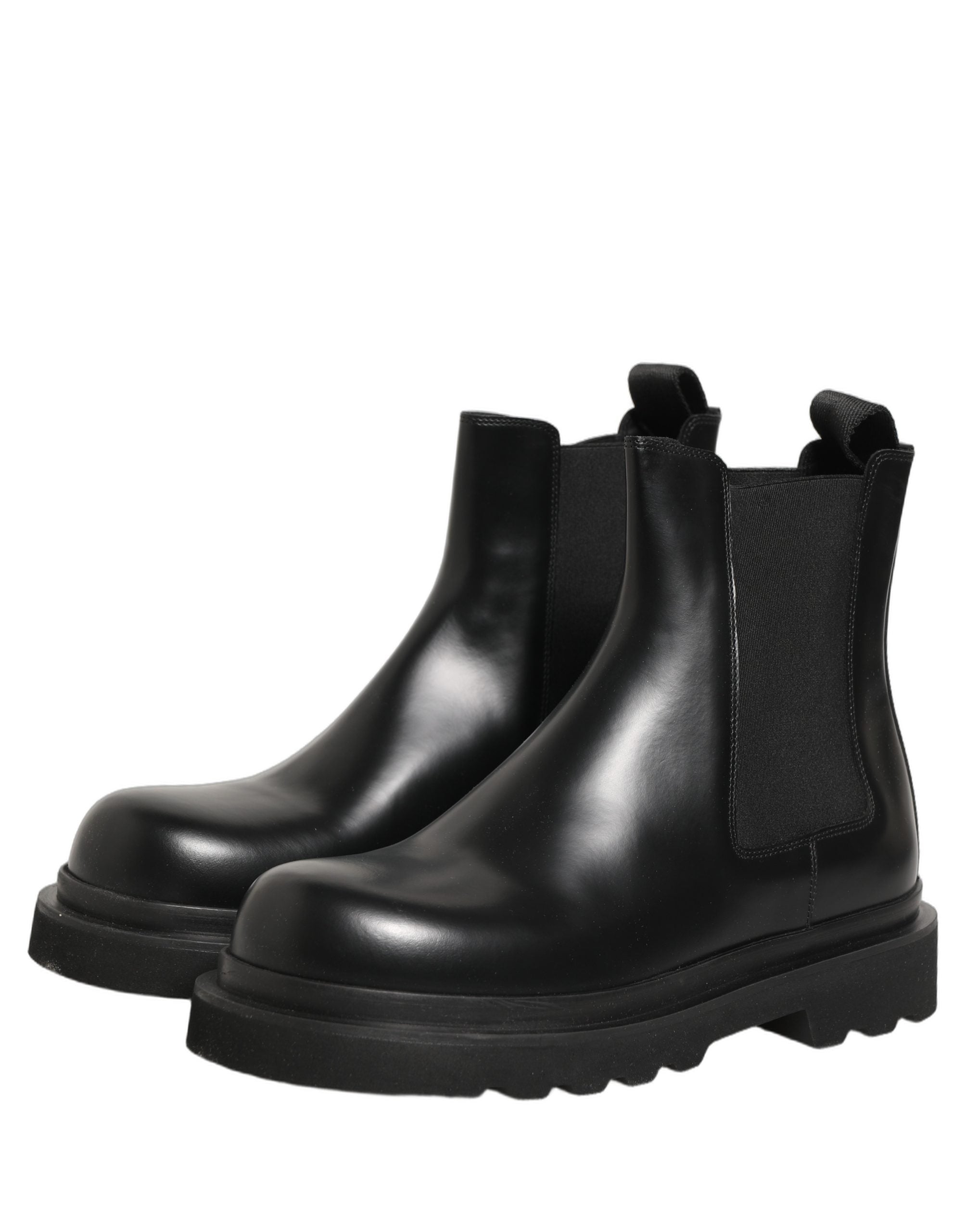 Dolce & Gabbana Schwarze Chelsea Boots aus Leder, Slip-On-Herrenschuhe