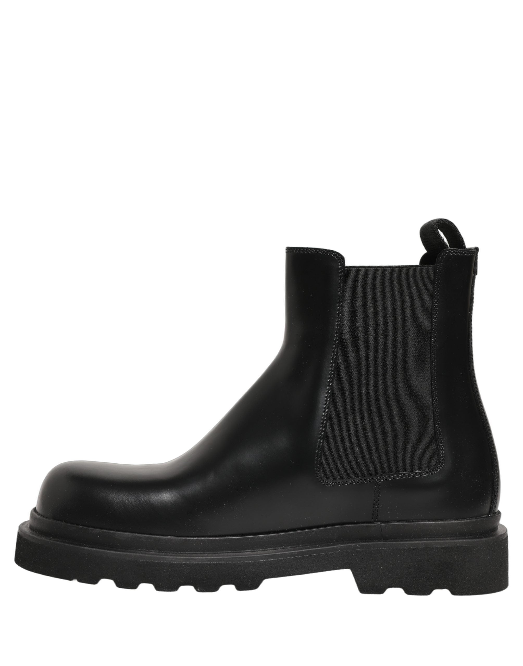 Dolce & Gabbana Schwarze Chelsea Boots aus Leder, Slip-On-Herrenschuhe