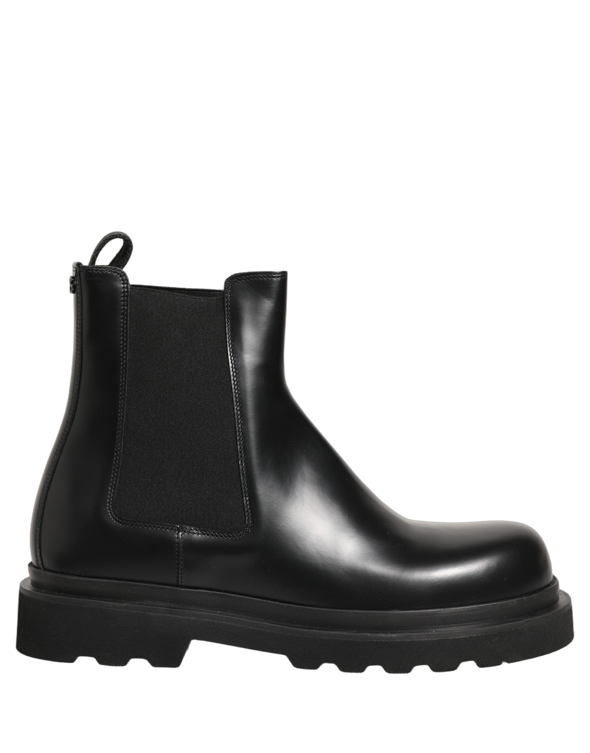 Dolce & Gabbana Schwarze Chelsea Boots aus Leder, Slip-On-Herrenschuhe