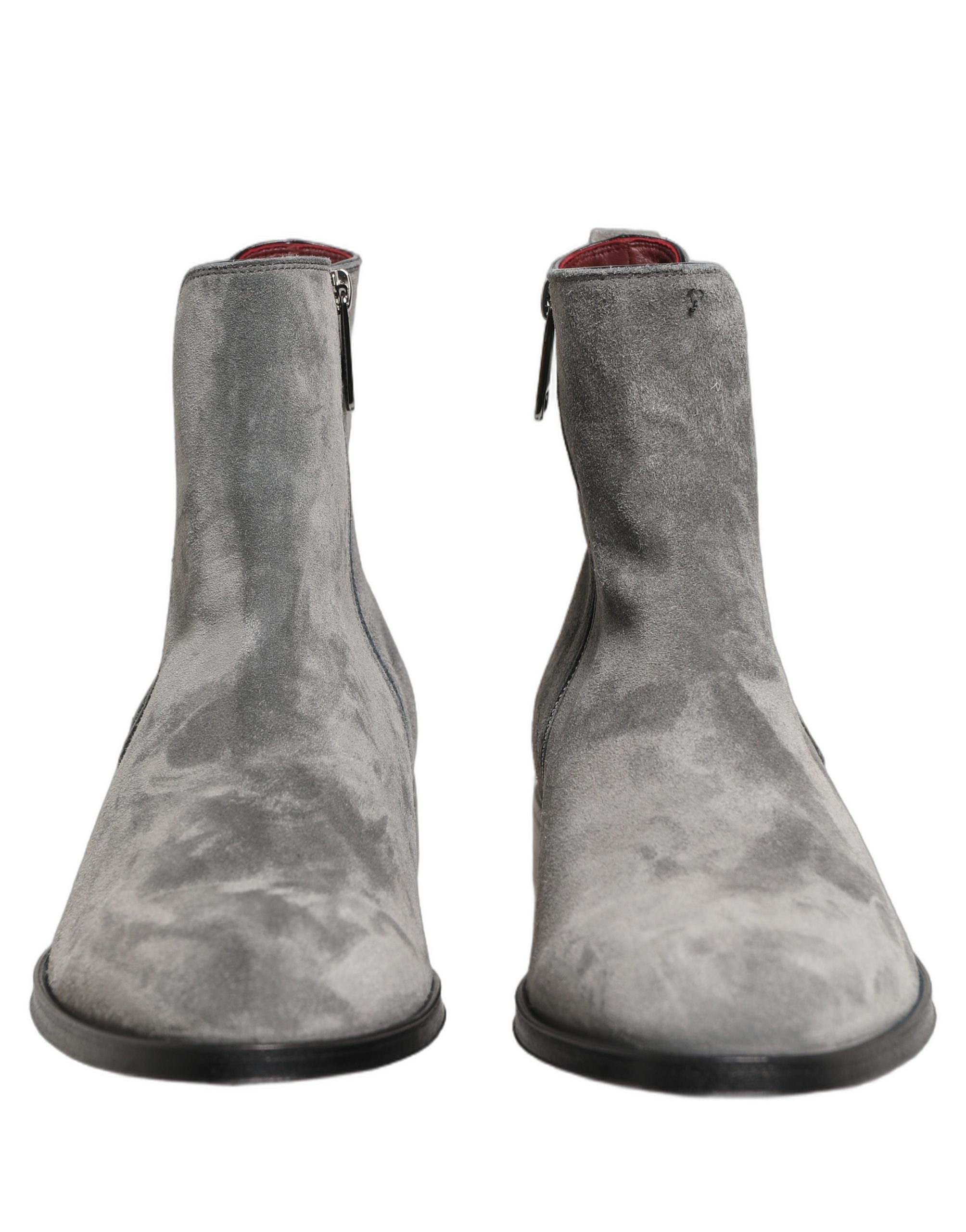 Dolce & Gabbana Graue Chelsea Boots aus Wildleder