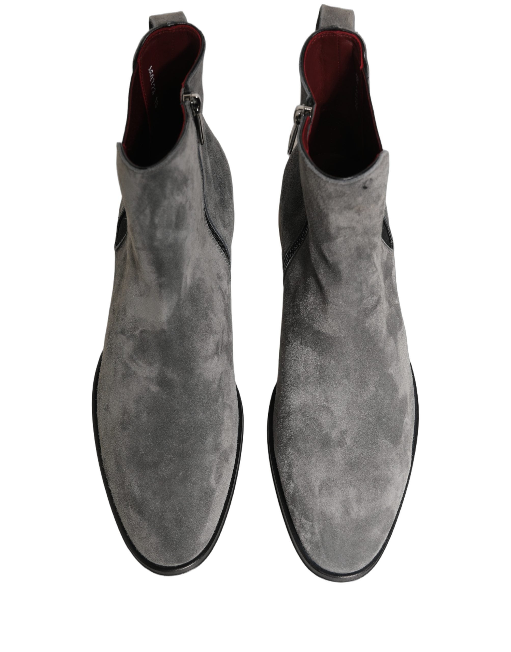 Dolce & Gabbana Graue Chelsea Boots aus Wildleder