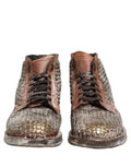 Dolce & Gabbana Braune Leder Stiefeletten mit Nieten – Runway Collection