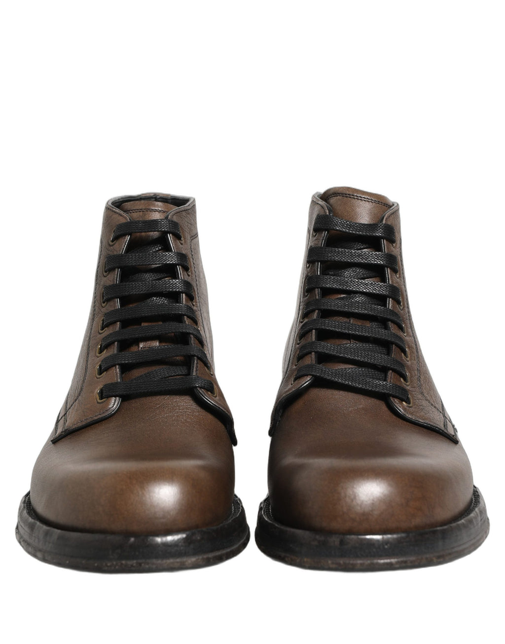 Dolce & Gabbana Braune Perugino Leder Herren Stiefeletten