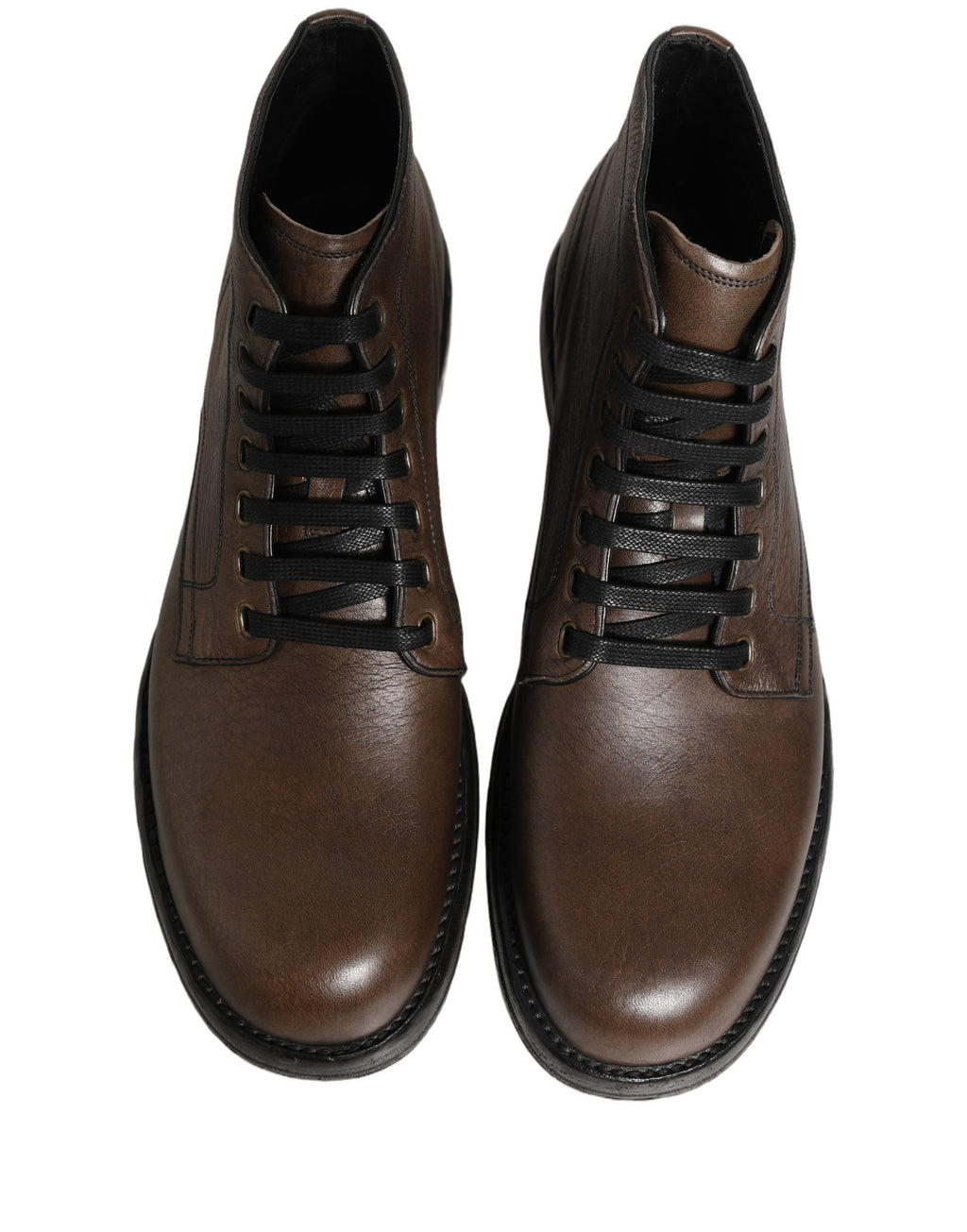 Dolce & Gabbana Braune Perugino Leder Herren Stiefeletten