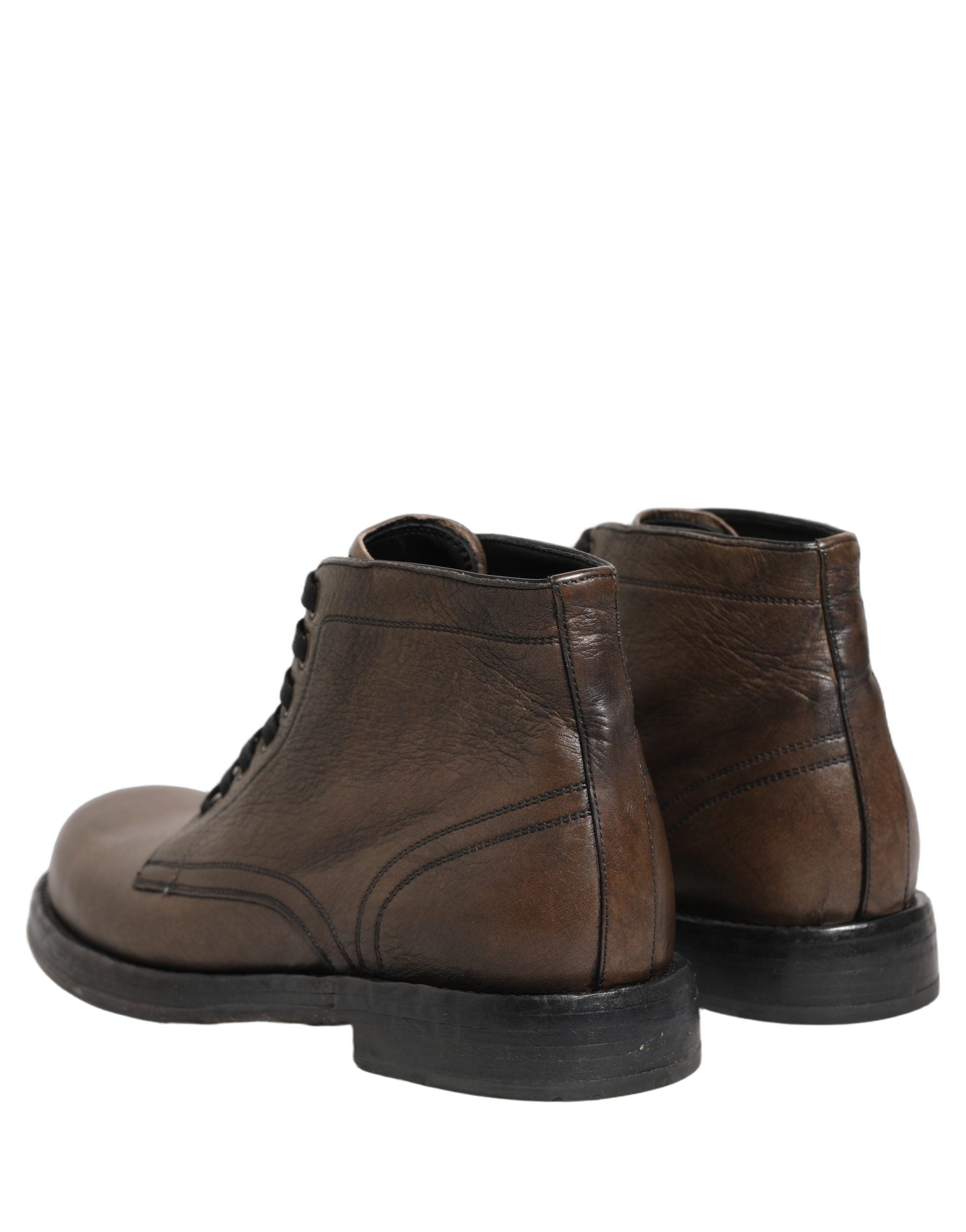 Dolce & Gabbana Braune Perugino Leder Herren Stiefeletten