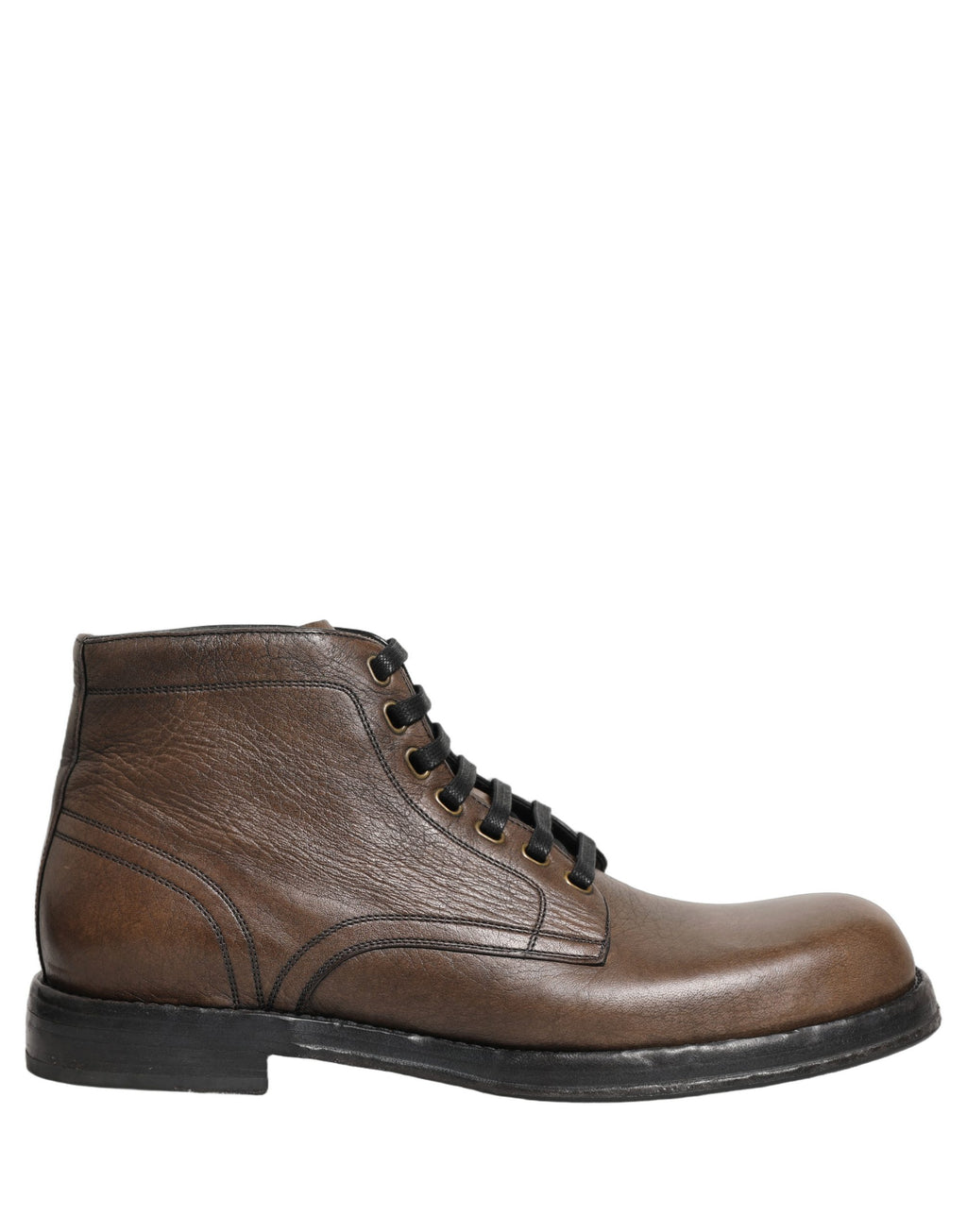 Dolce & Gabbana Braune Perugino Leder Herren Stiefeletten