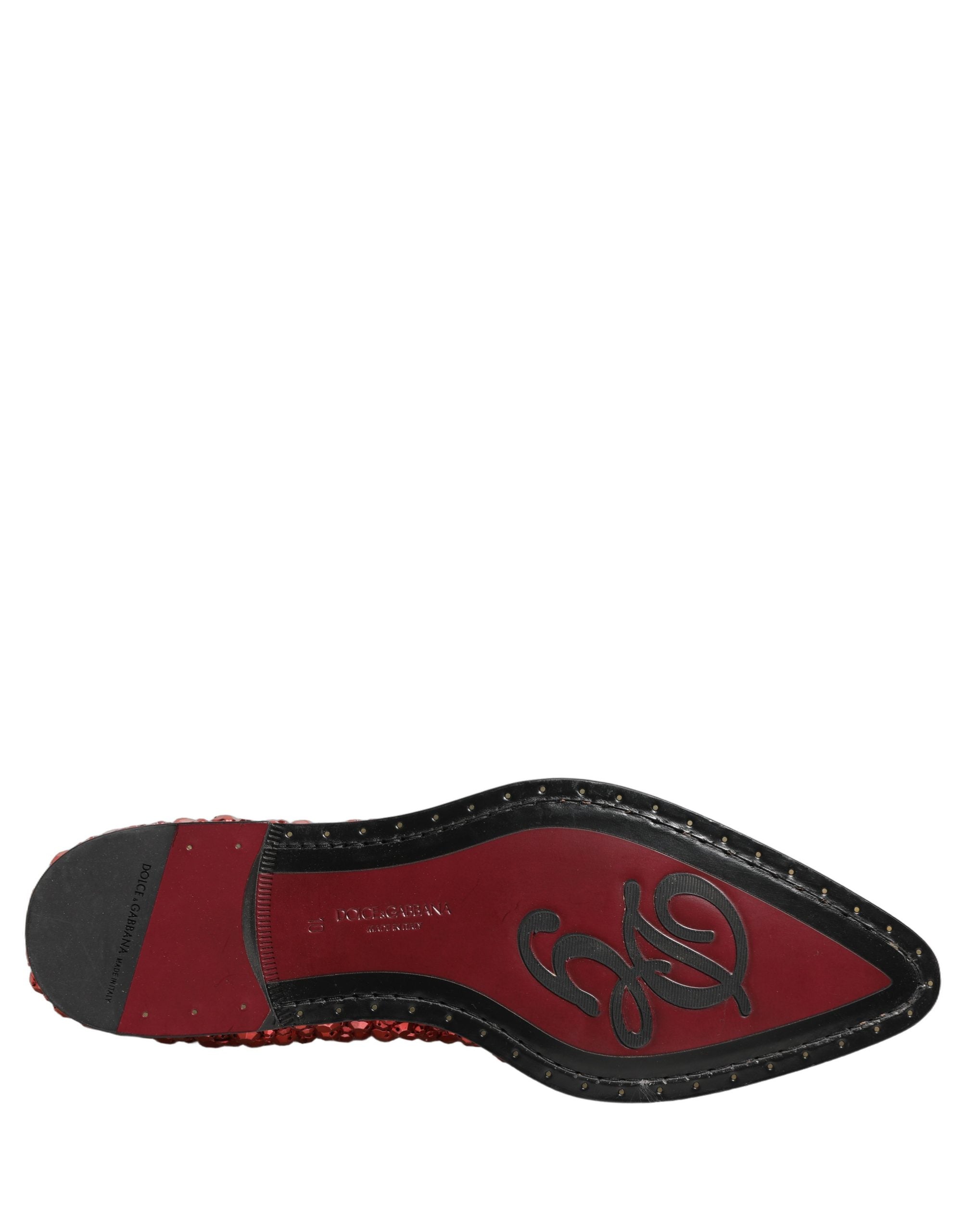 Rote Ankle Boots mit Kristallbesatz von Dolce & Gabbana