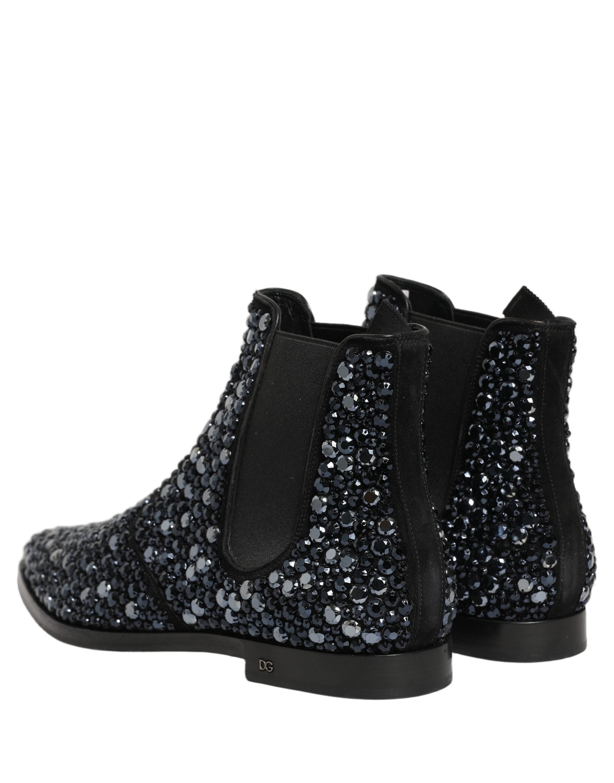 Dolce & Gabbana Schwarze Chelsea Ankle Boots mit Verzierungen