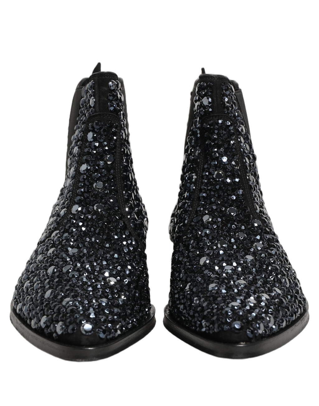 Dolce & Gabbana Schwarze Chelsea Ankle Boots mit Verzierungen