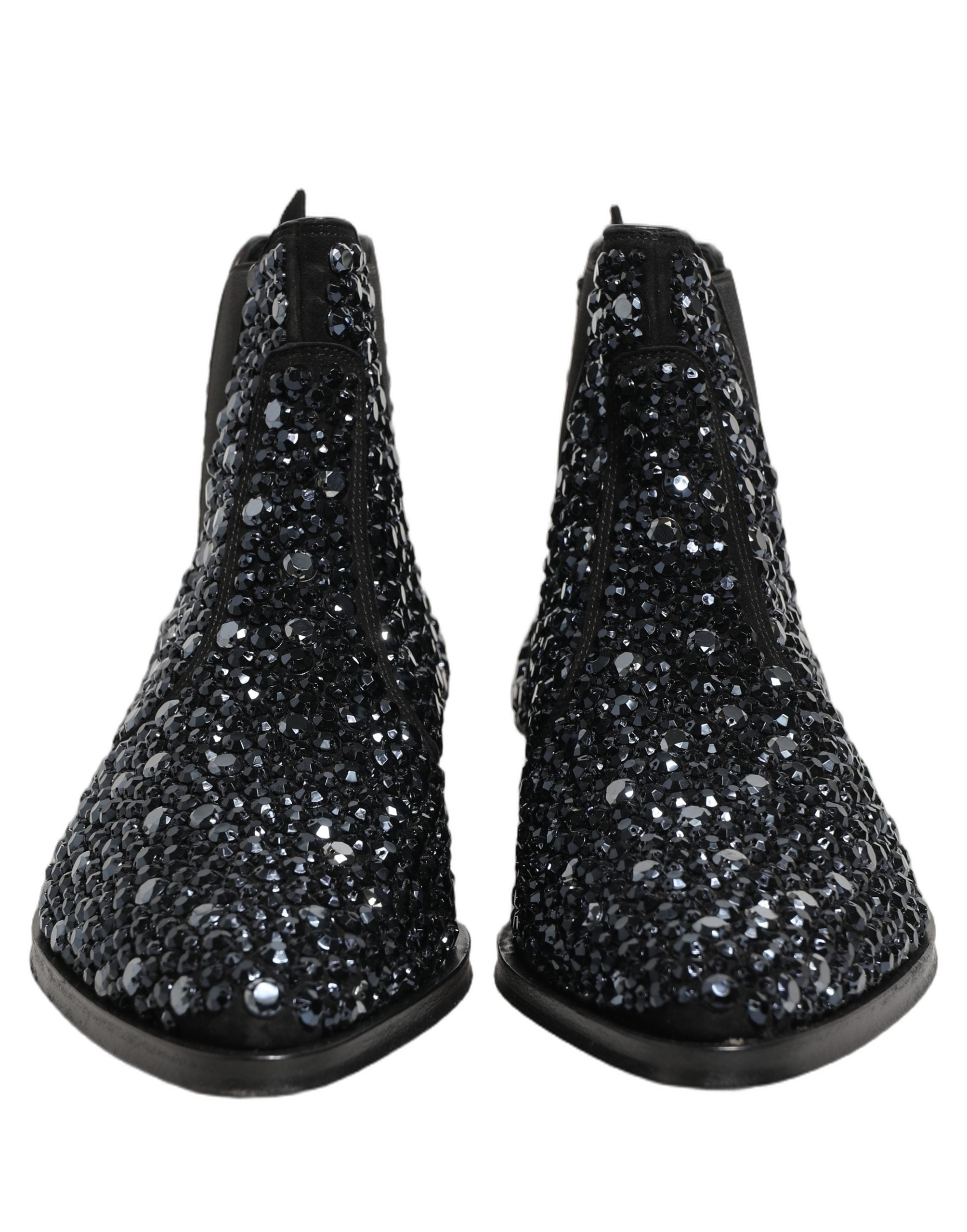 Dolce & Gabbana Schwarze Chelsea Ankle Boots mit Verzierungen