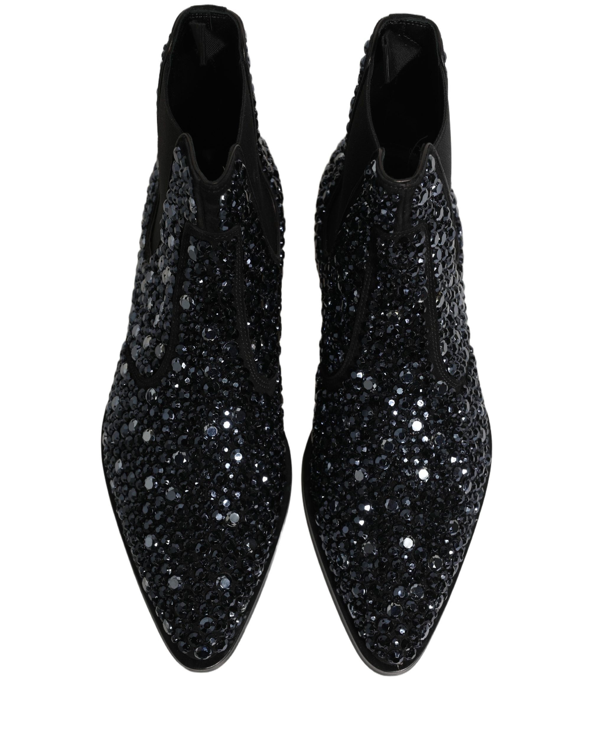 Dolce & Gabbana Schwarze Chelsea Ankle Boots mit Verzierungen