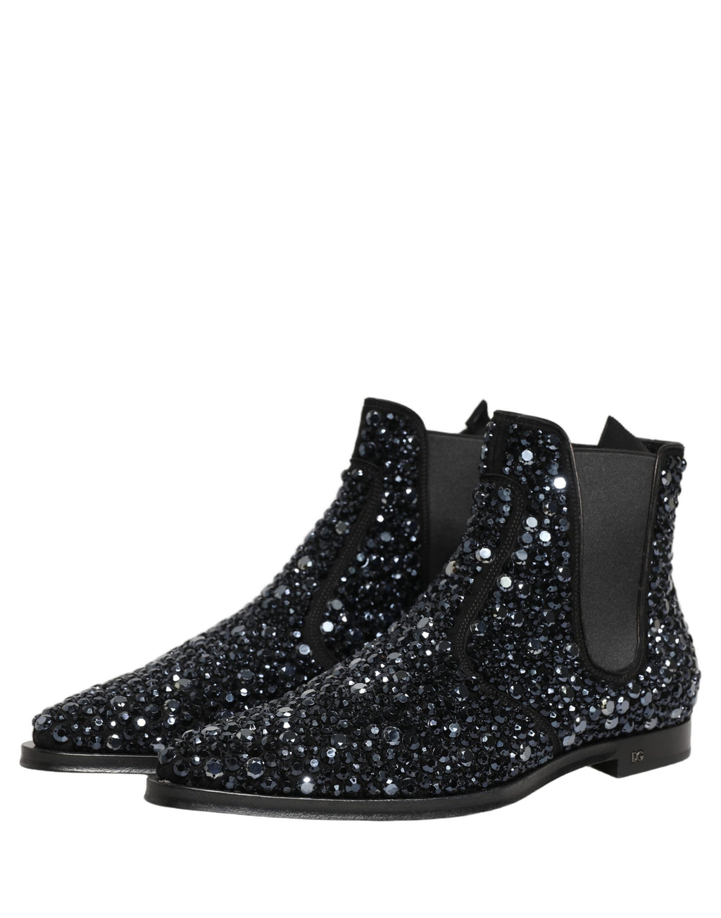 Dolce & Gabbana Schwarze Chelsea Ankle Boots mit Verzierungen