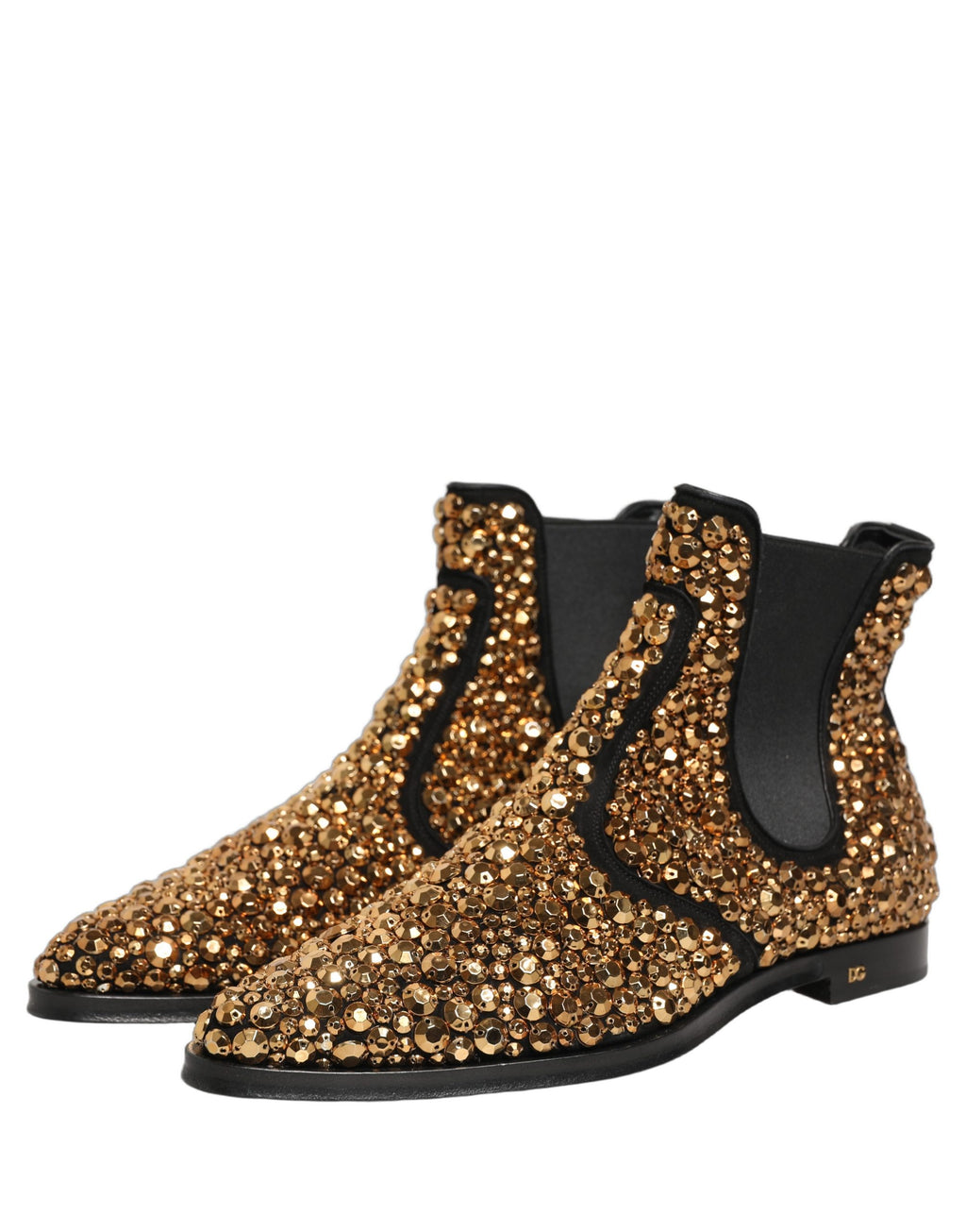 Dolce & Gabbana Chelsea-Ankle Boots mit Goldverzierung