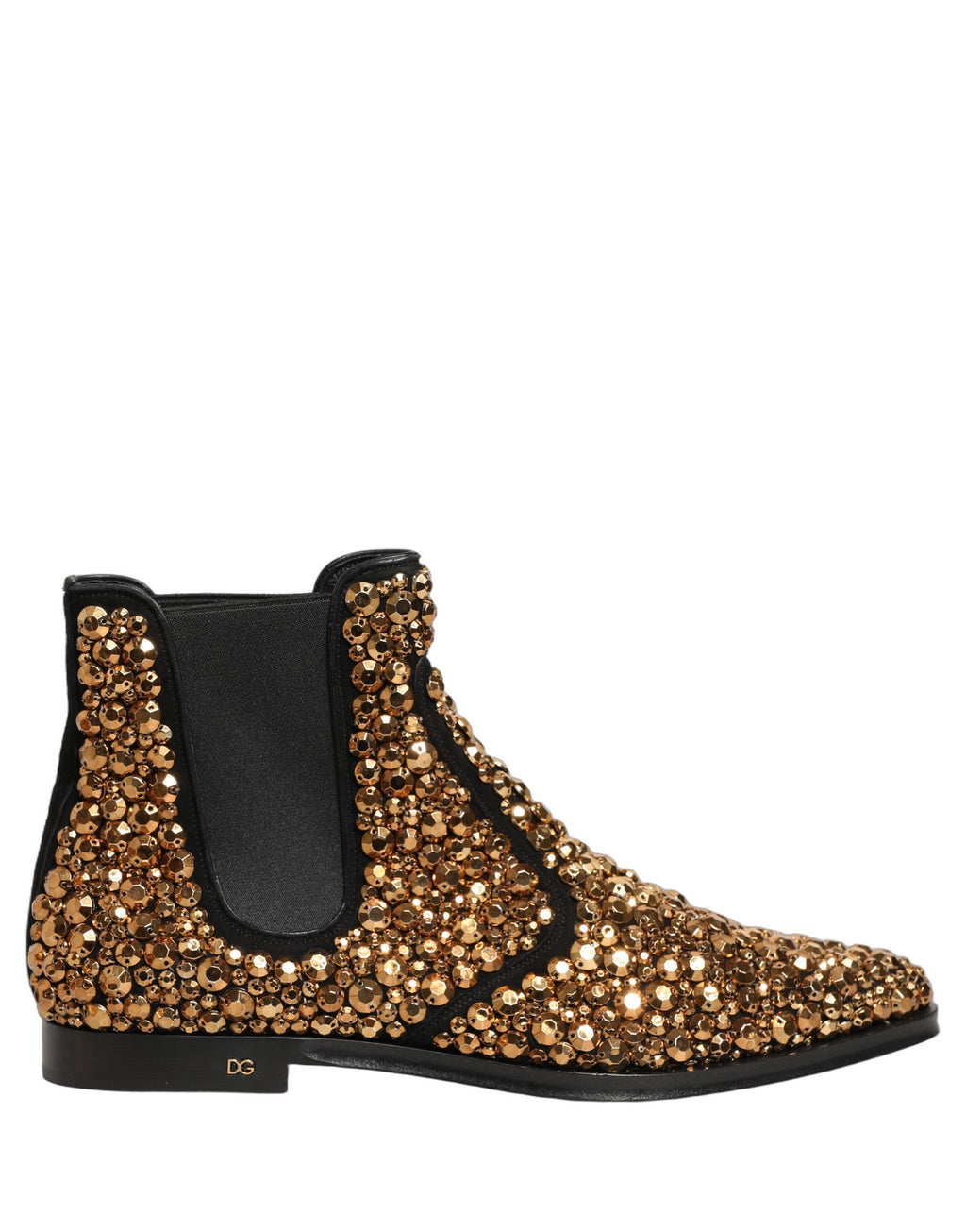Dolce & Gabbana Chelsea-Ankle Boots mit Goldverzierung