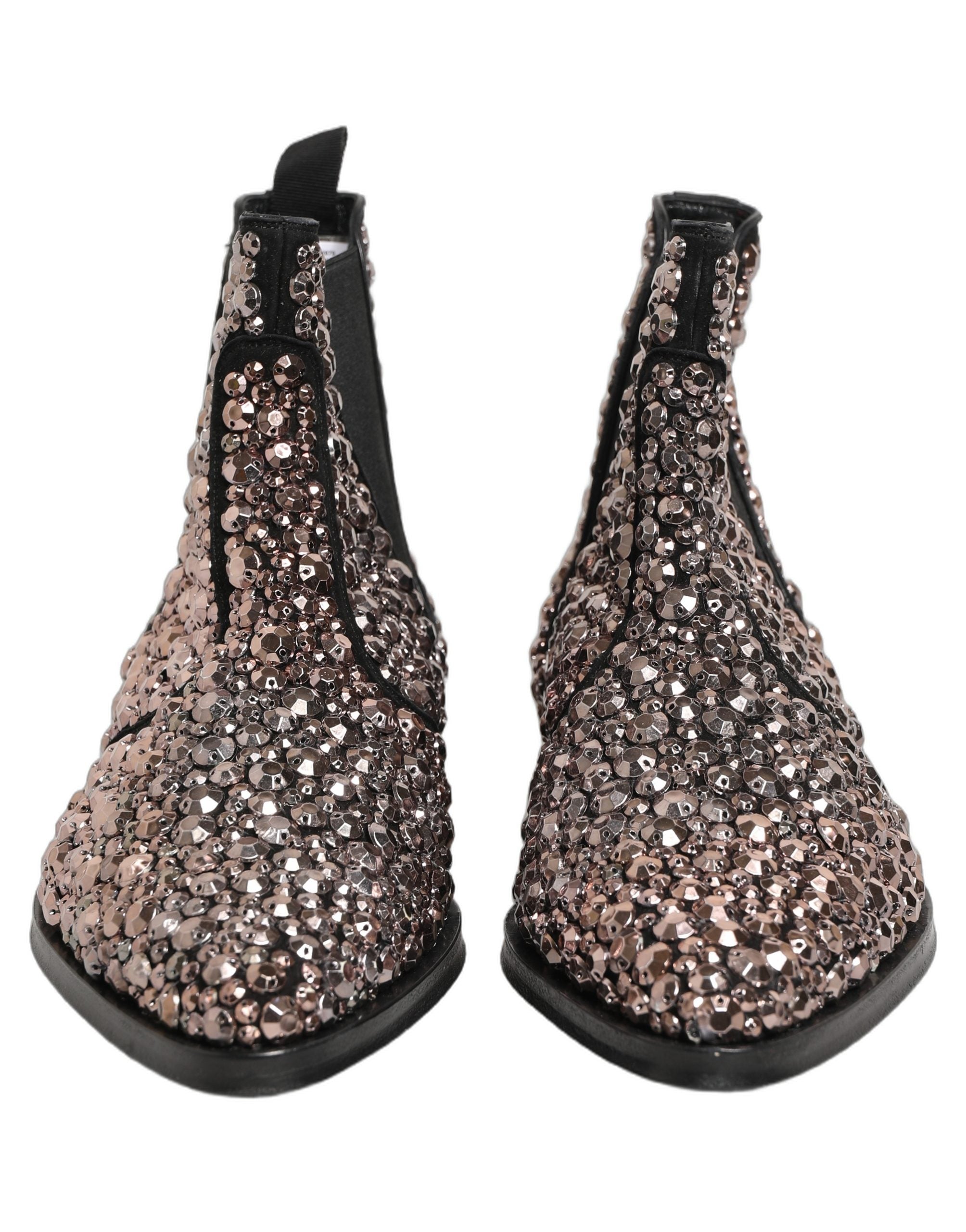 Dolce & Gabbana Chelsea Ankle Boots mit Silber-Verzierungen