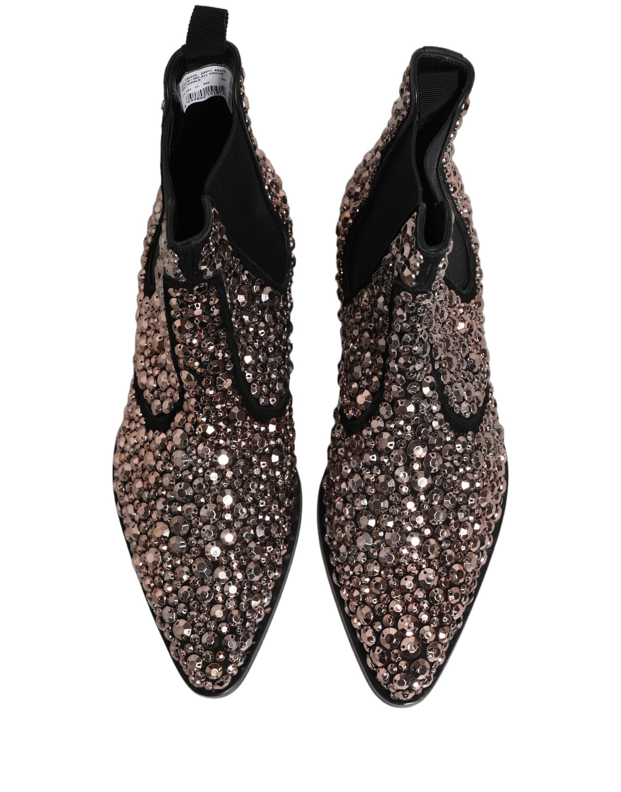 Dolce & Gabbana Chelsea Ankle Boots mit Silber-Verzierungen