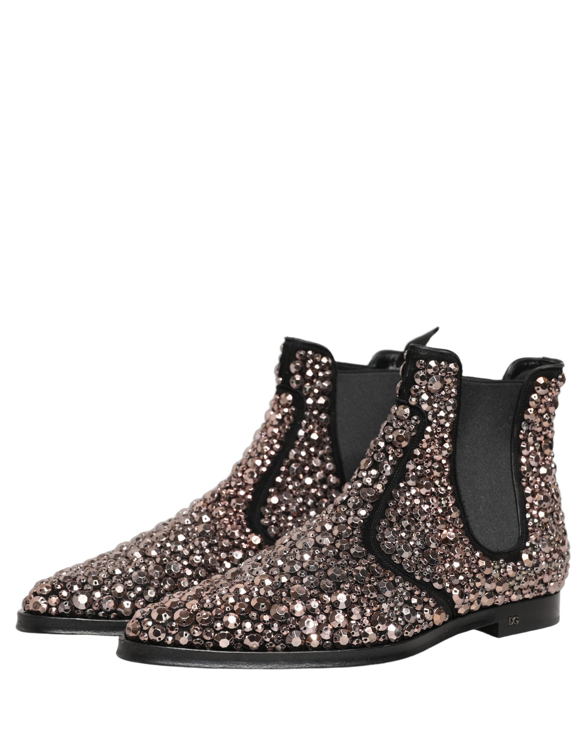 Dolce & Gabbana Chelsea Ankle Boots mit Silber-Verzierungen