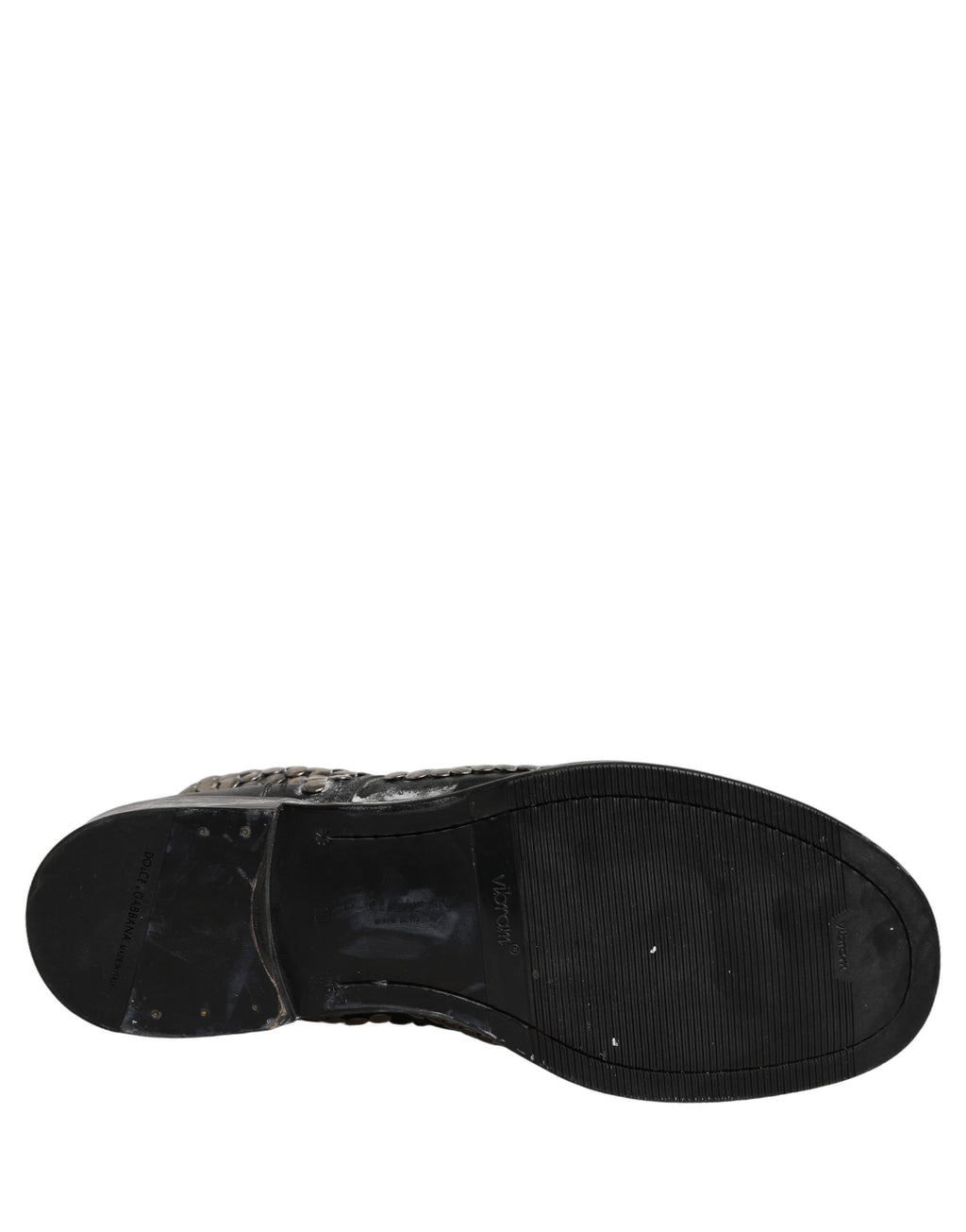 Dolce & Gabbana Schwarze Leder Stiefeletten mit Nieten vom Laufsteg