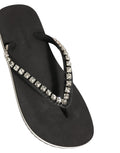 Dolce & Gabbana Schwarze verzierte Gummi-Flip-Flops Herren Schuhe