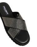 Dolce & Gabbana Schwarze Strass-Riemchen-Sandalen