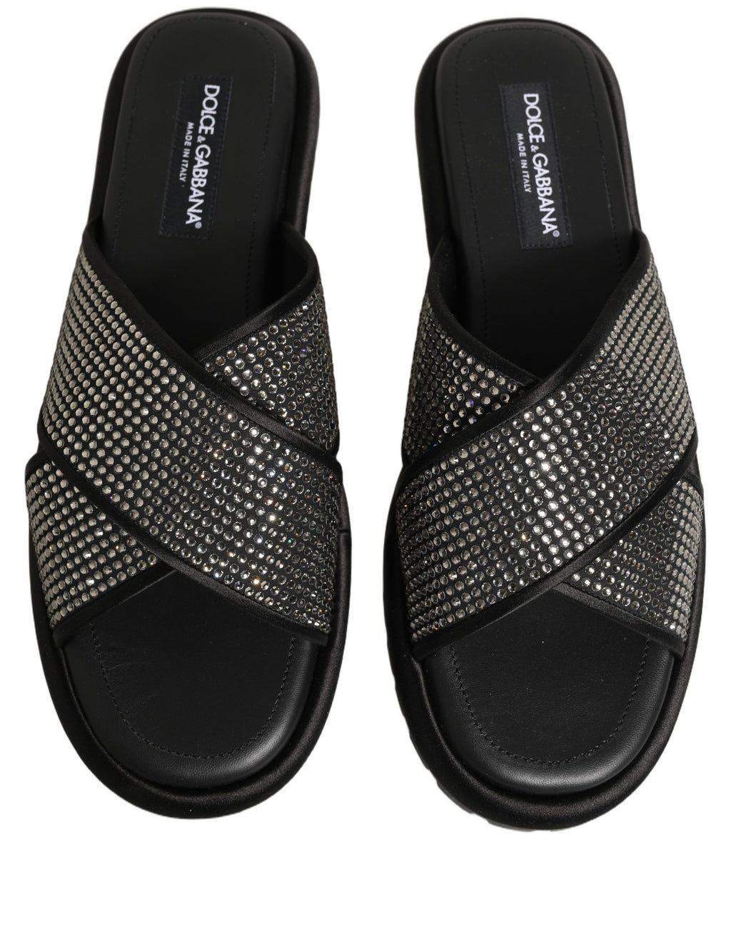 Dolce & Gabbana Schwarze Strass-Riemchen-Sandalen