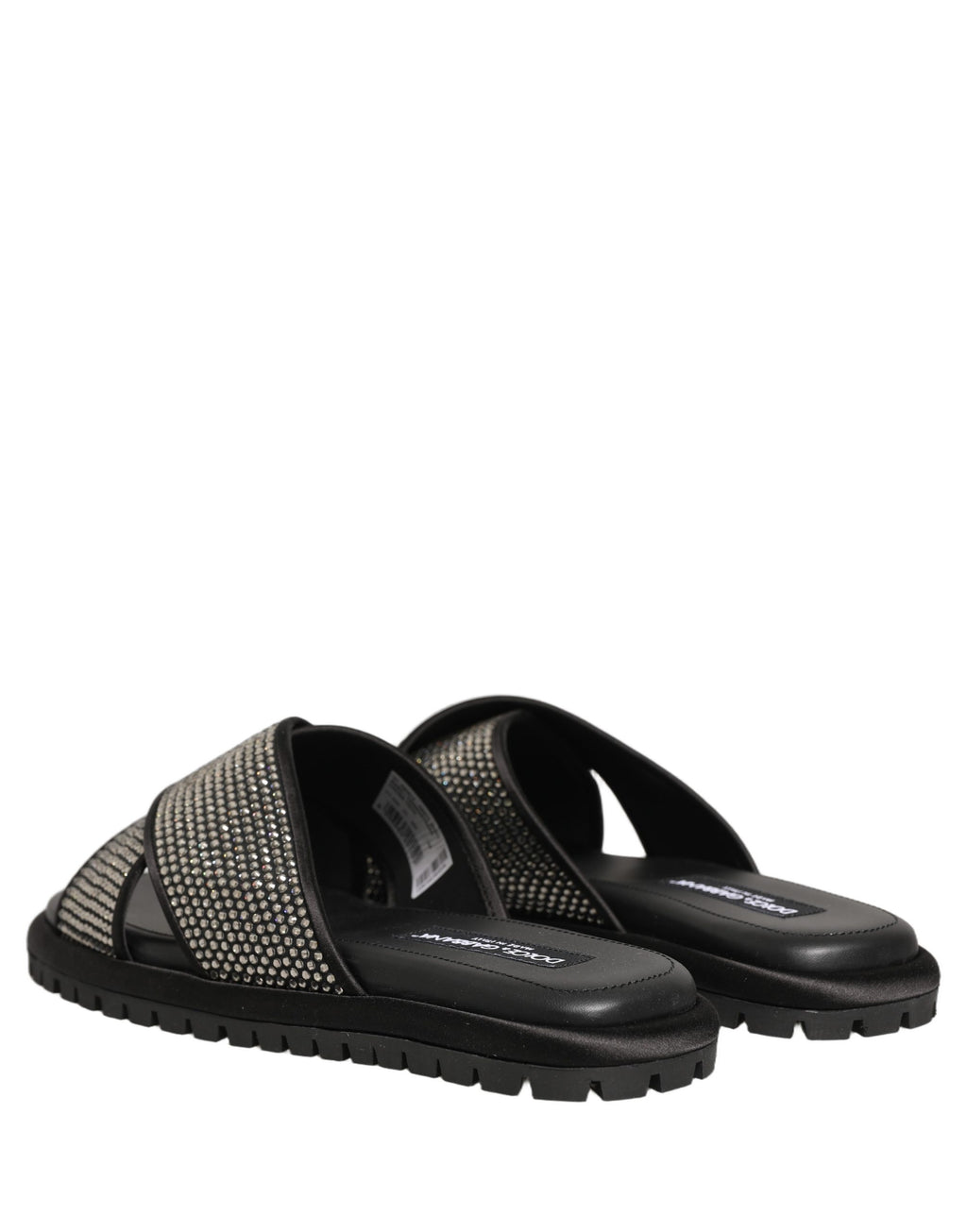 Dolce & Gabbana Schwarze Strass-Riemchen-Sandalen