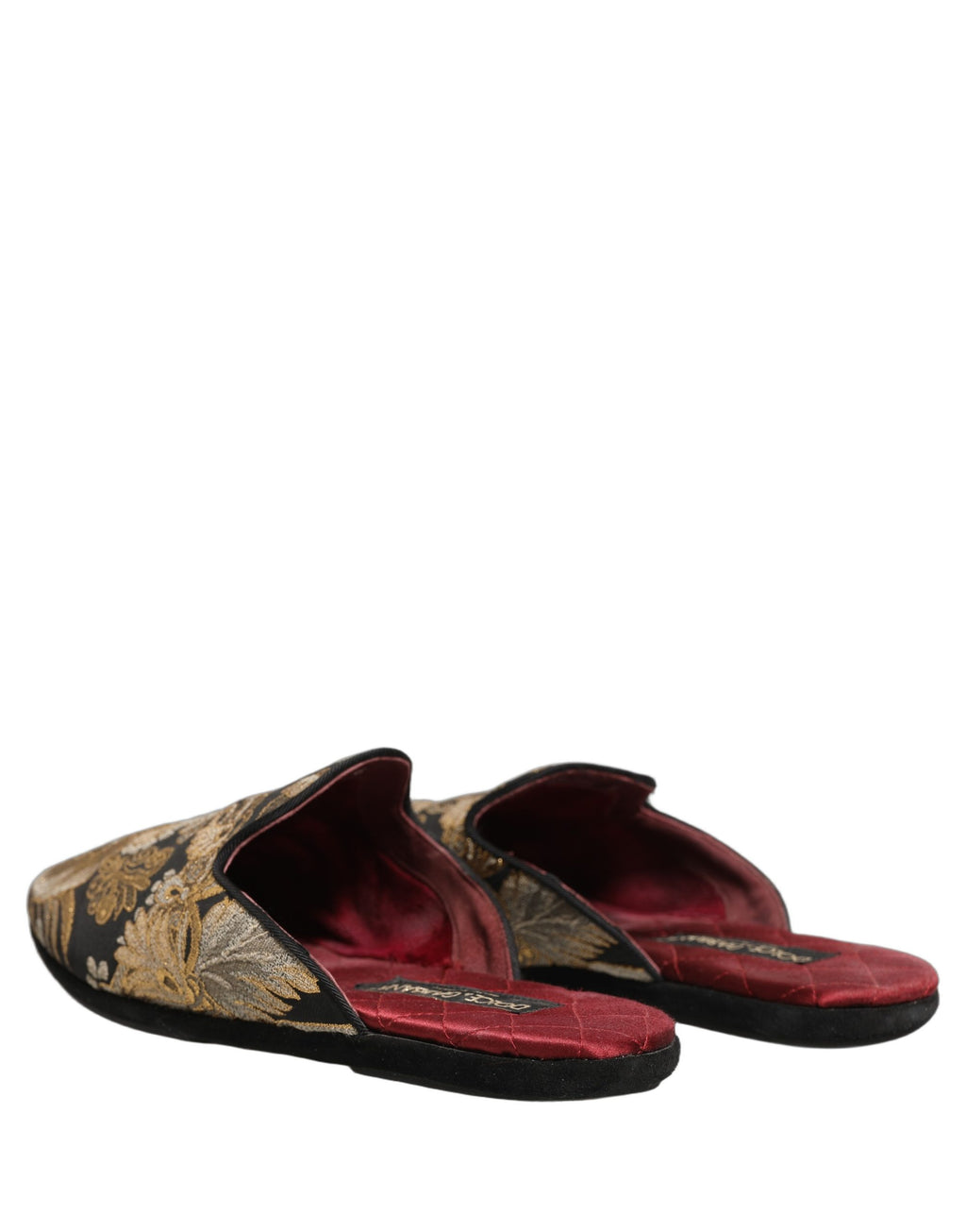 Dolce & Gabbana Schwarze Blumen-Jacquard-Sandalen für Herren