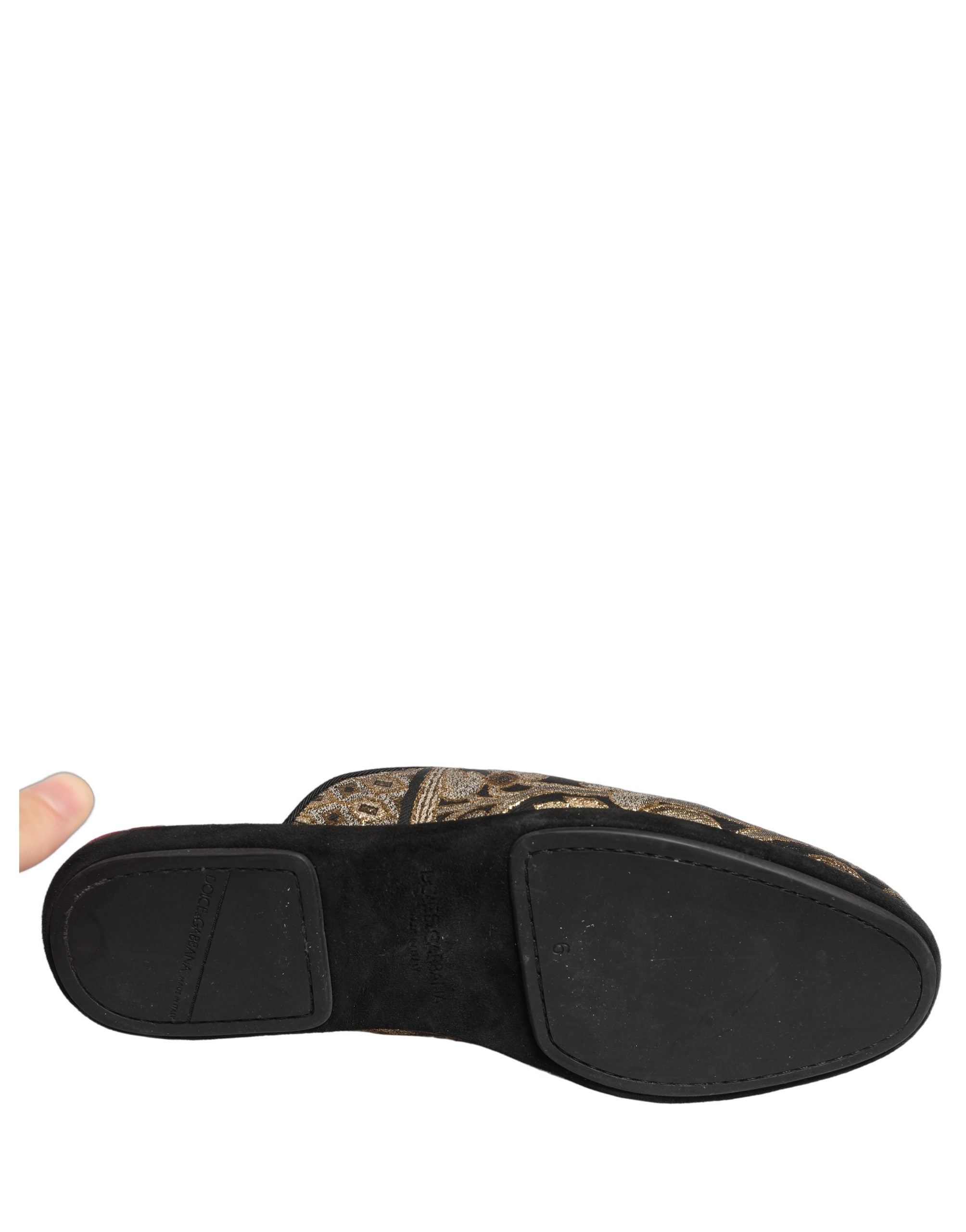 Dolce & Gabbana Schwarze Blumen-Jacquard-Sandalen für Herren