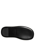 Dolce & Gabbana Schwarze Plateau-Slipper für Herren mit Kristallbesatz
