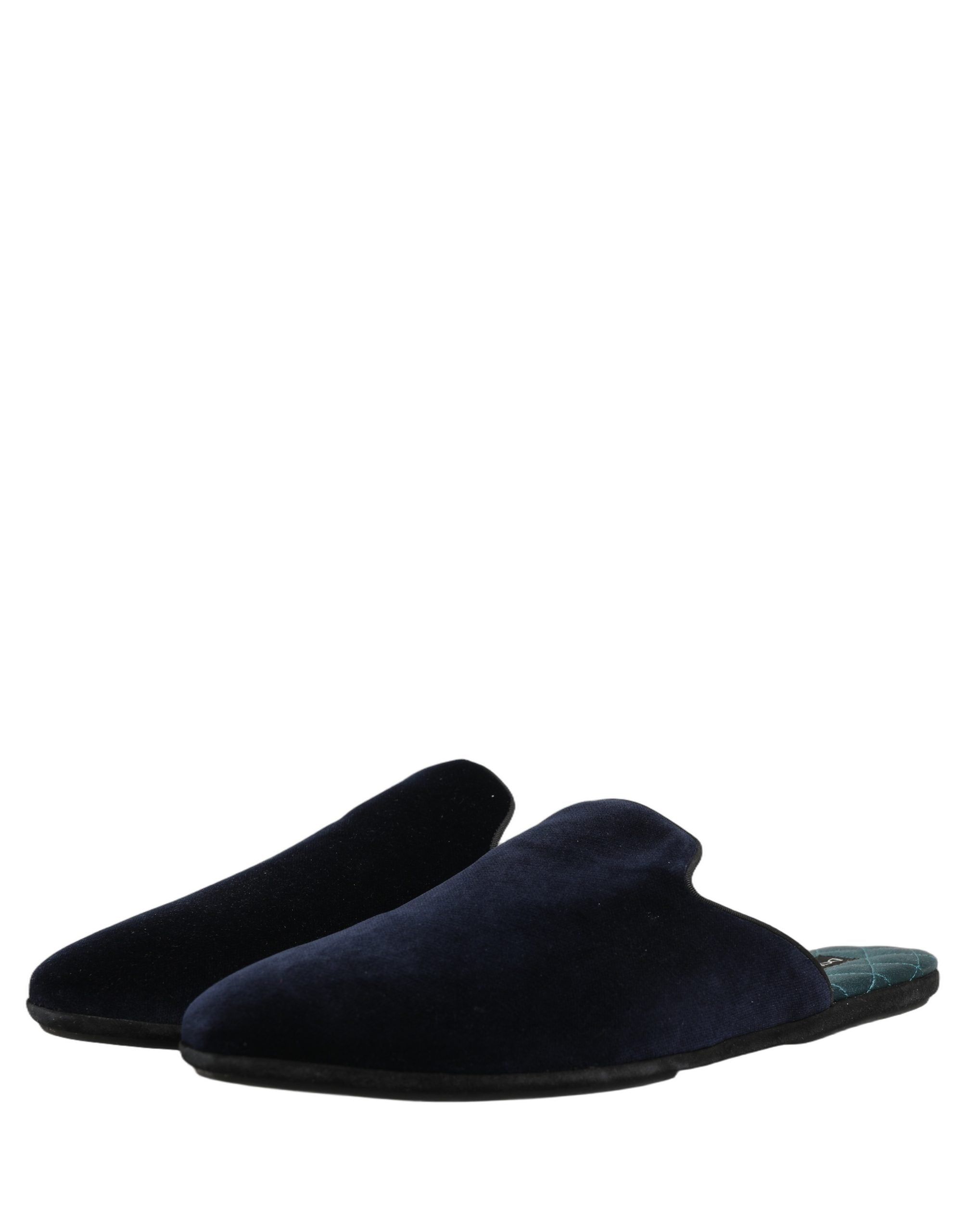Dolce & Gabbana Dunkelblaue Wildleder-Slipper, flache Herrenschuhe