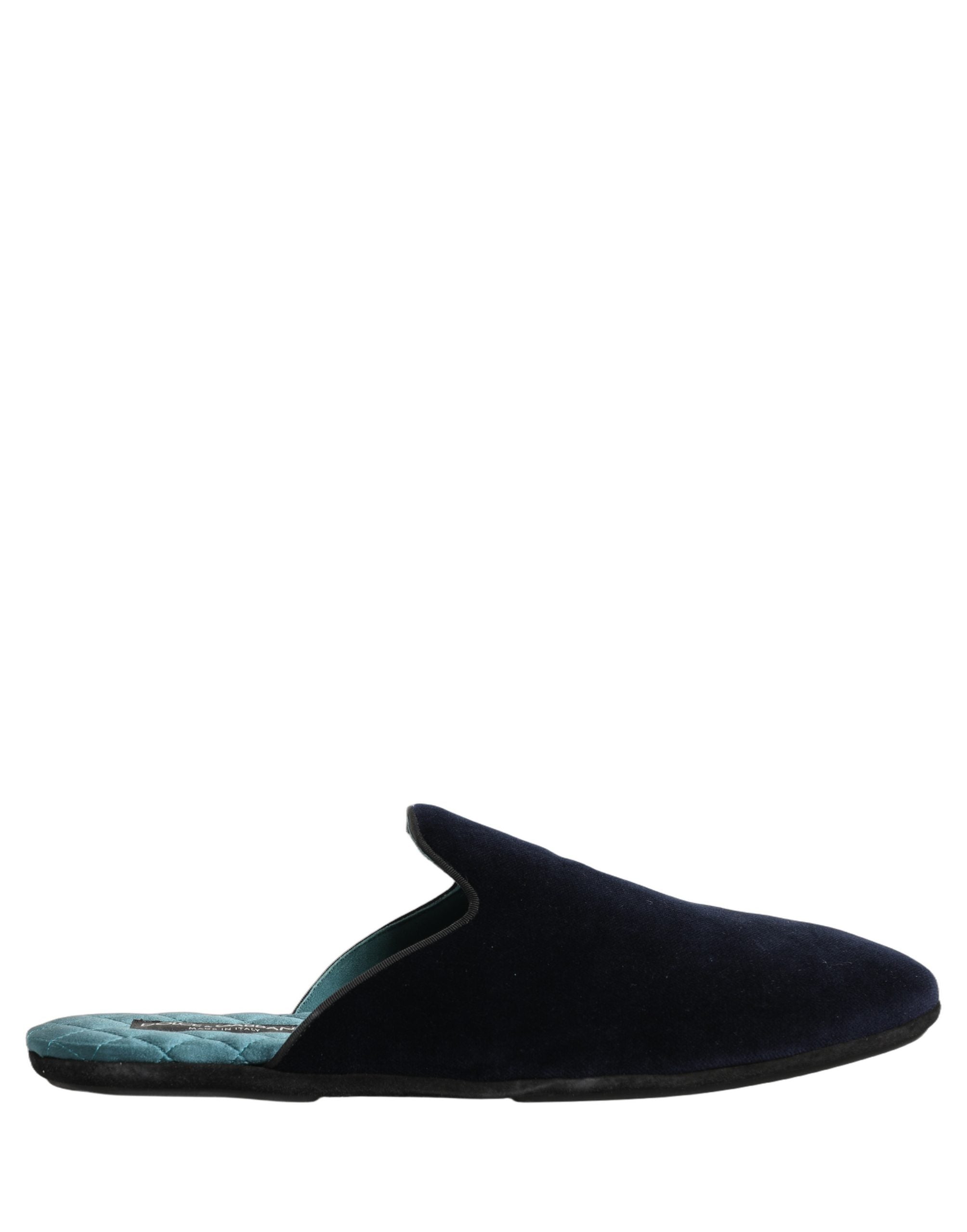 Dolce & Gabbana Dunkelblaue Wildleder-Slipper, flache Herrenschuhe