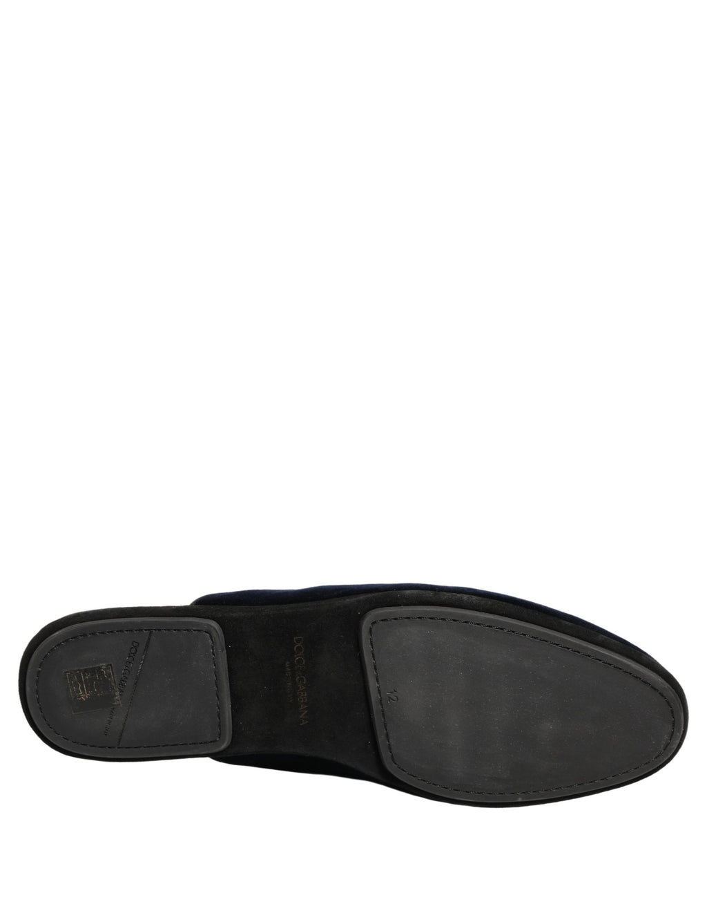 Dolce & Gabbana Dunkelblaue Wildleder-Slipper, flache Herrenschuhe