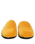 Dolce & Gabbana Gelbe Wildleder-Slipper, flache Herrenschuhe