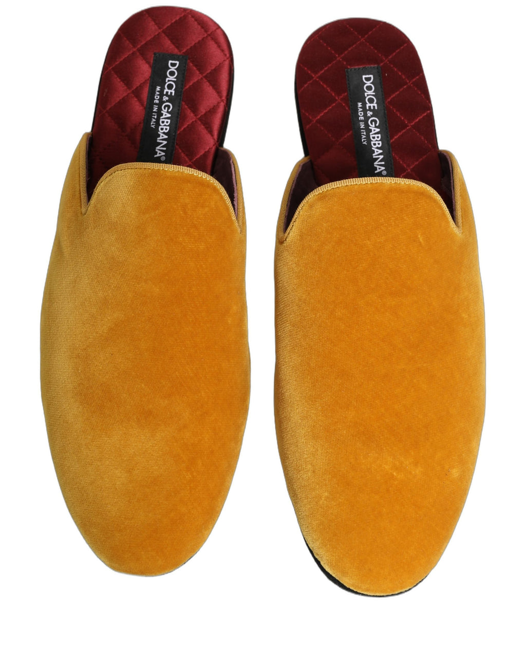 Dolce & Gabbana Gelbe Wildleder-Slipper, flache Herrenschuhe